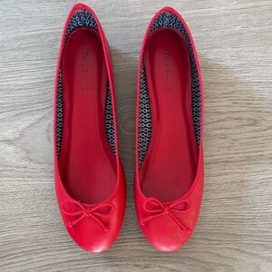 Talbots Leather Ballet Flats in Red
